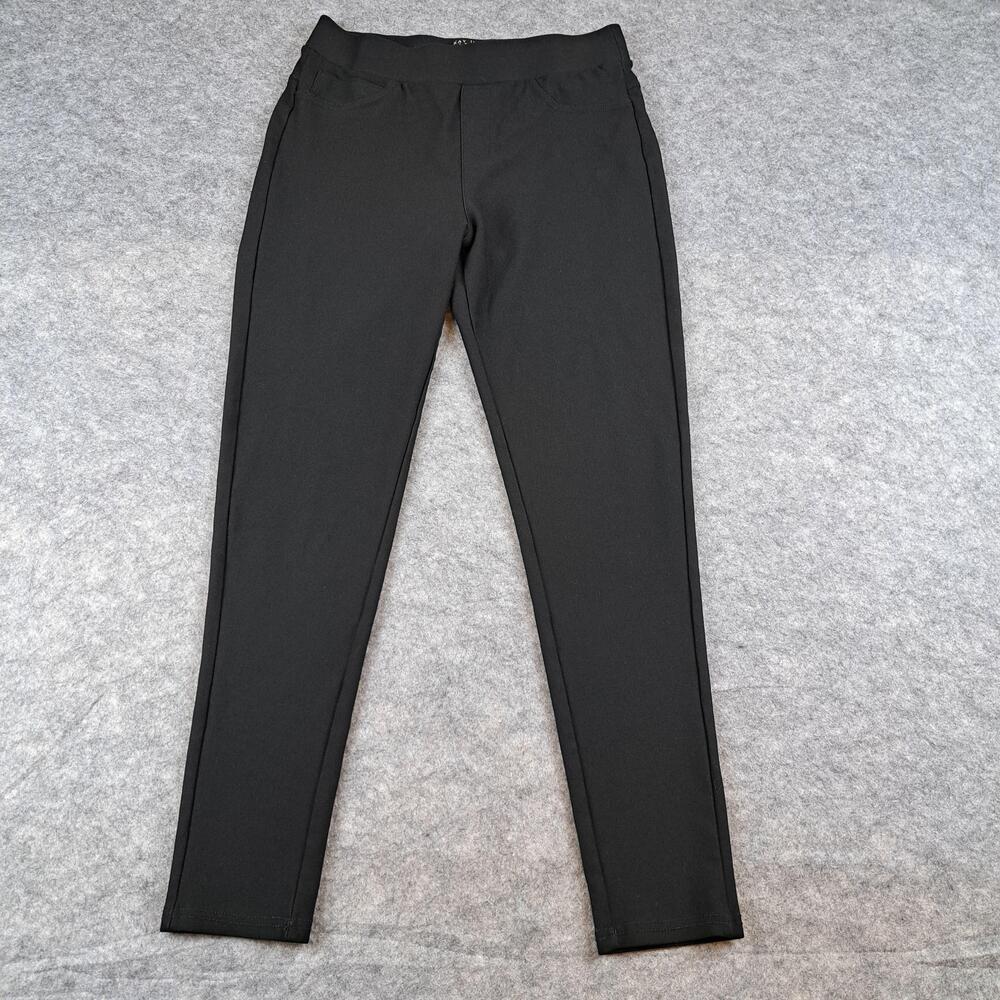 Kay Unger Pants Womens Medium Black Ponte Knit Pull On Stretch Slim Career